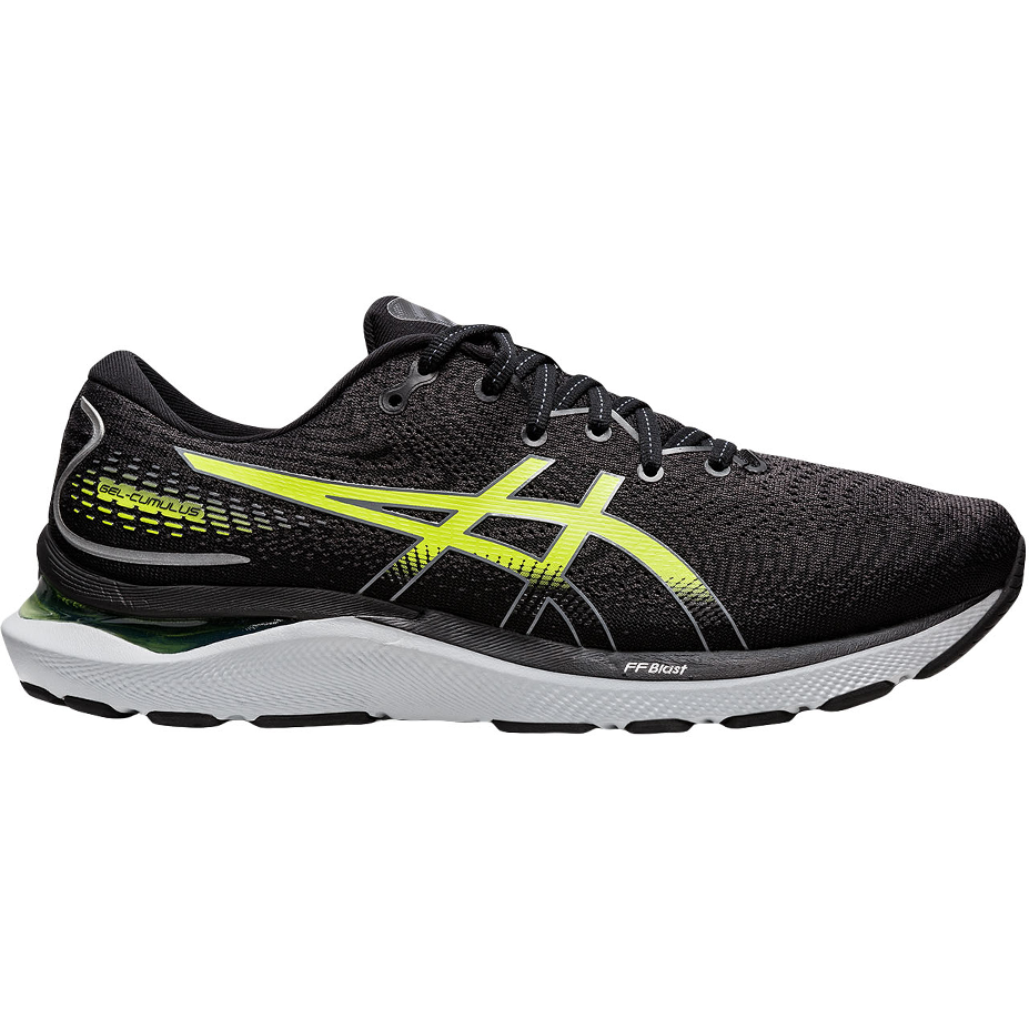 Men's Asics GEL-Cumulus 24, Black/Hazard Green, 11.5 D Medium
