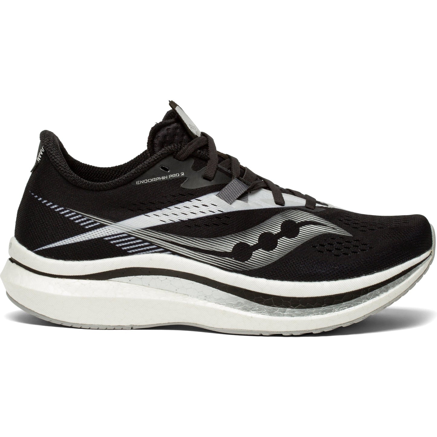 Women's Saucony Endorphin Pro 2, Black/White, 6 B Medium