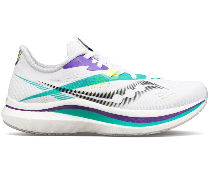 Women's Saucony Endorphin Pro 2, White/Jade, 8 B Medium
