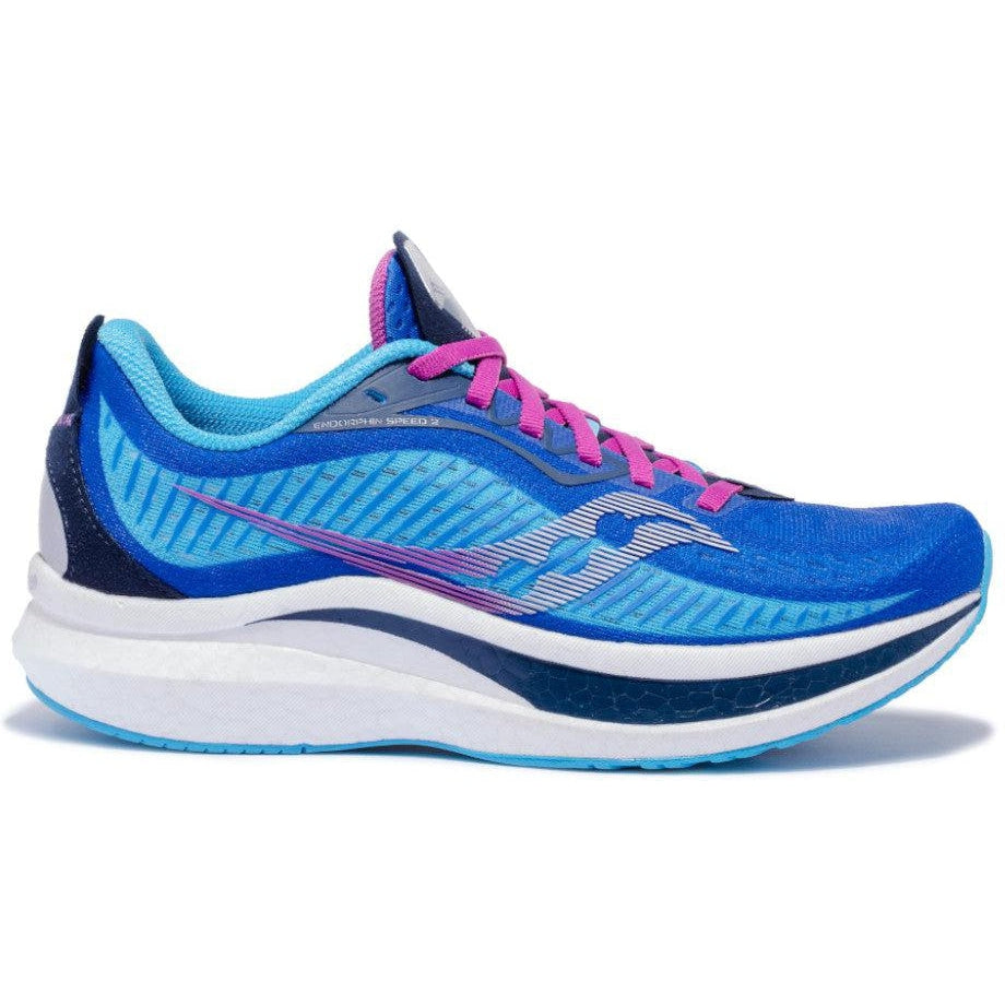 Women's Saucony Endorphin Speed 2, Royal/Blaze, 7.5 B Medium