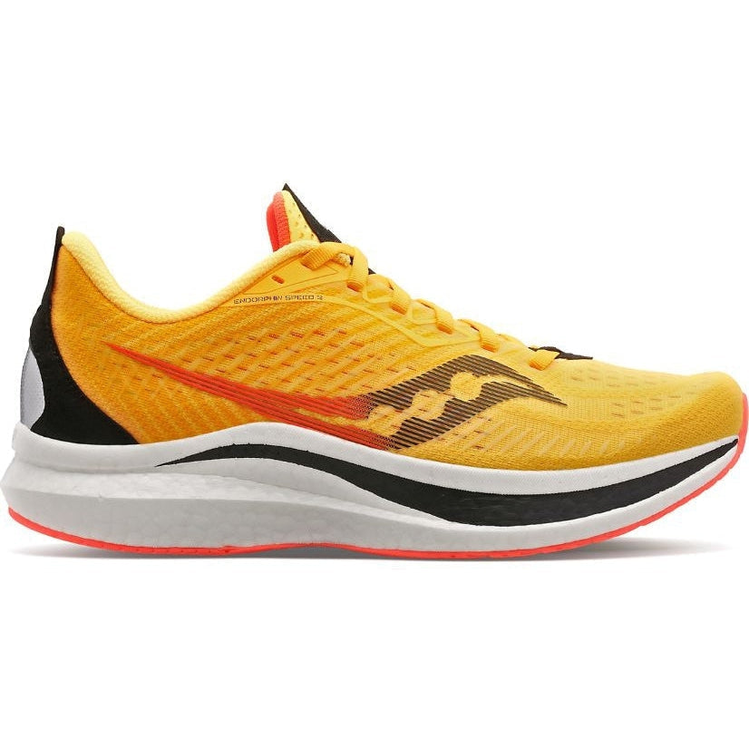Women's Saucony Endorphin Speed 2, VIZIGOLD/VIZIRED, 8 B Medium