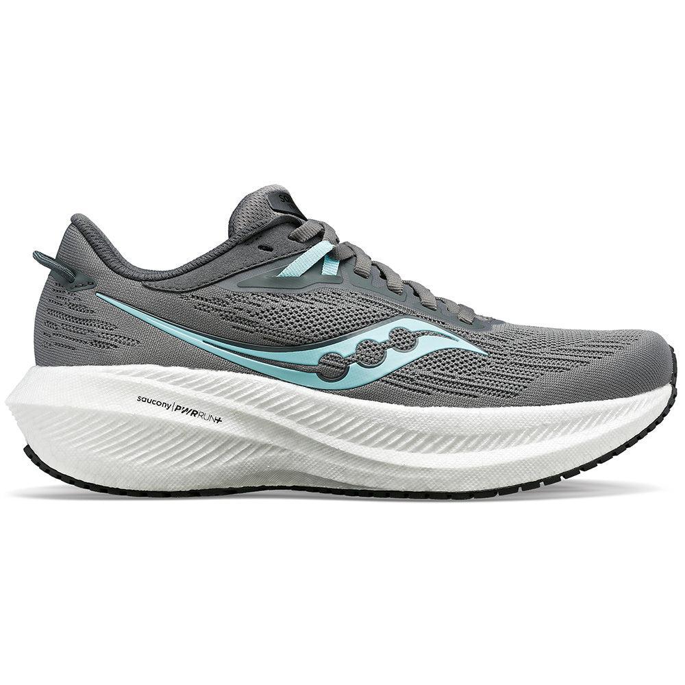 Women's Saucony Triumph 21, Gravel/Black, 8.5 B Medium