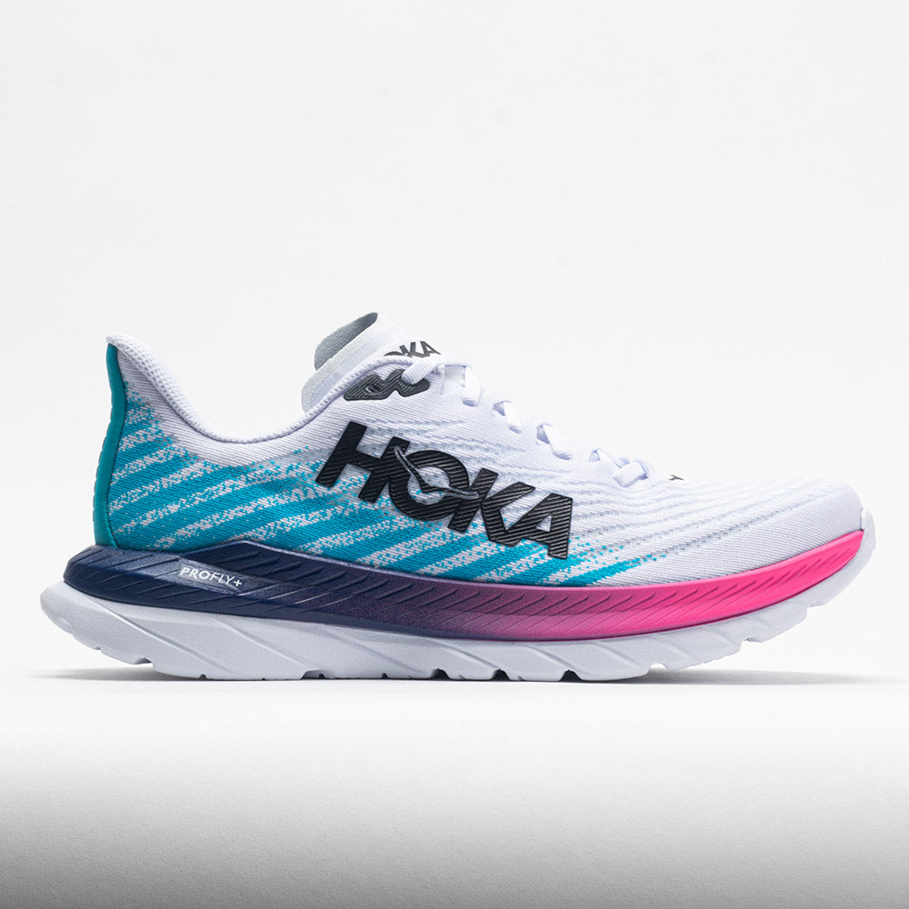 HOKA Mach 5 Men's  White/Scuba Blue