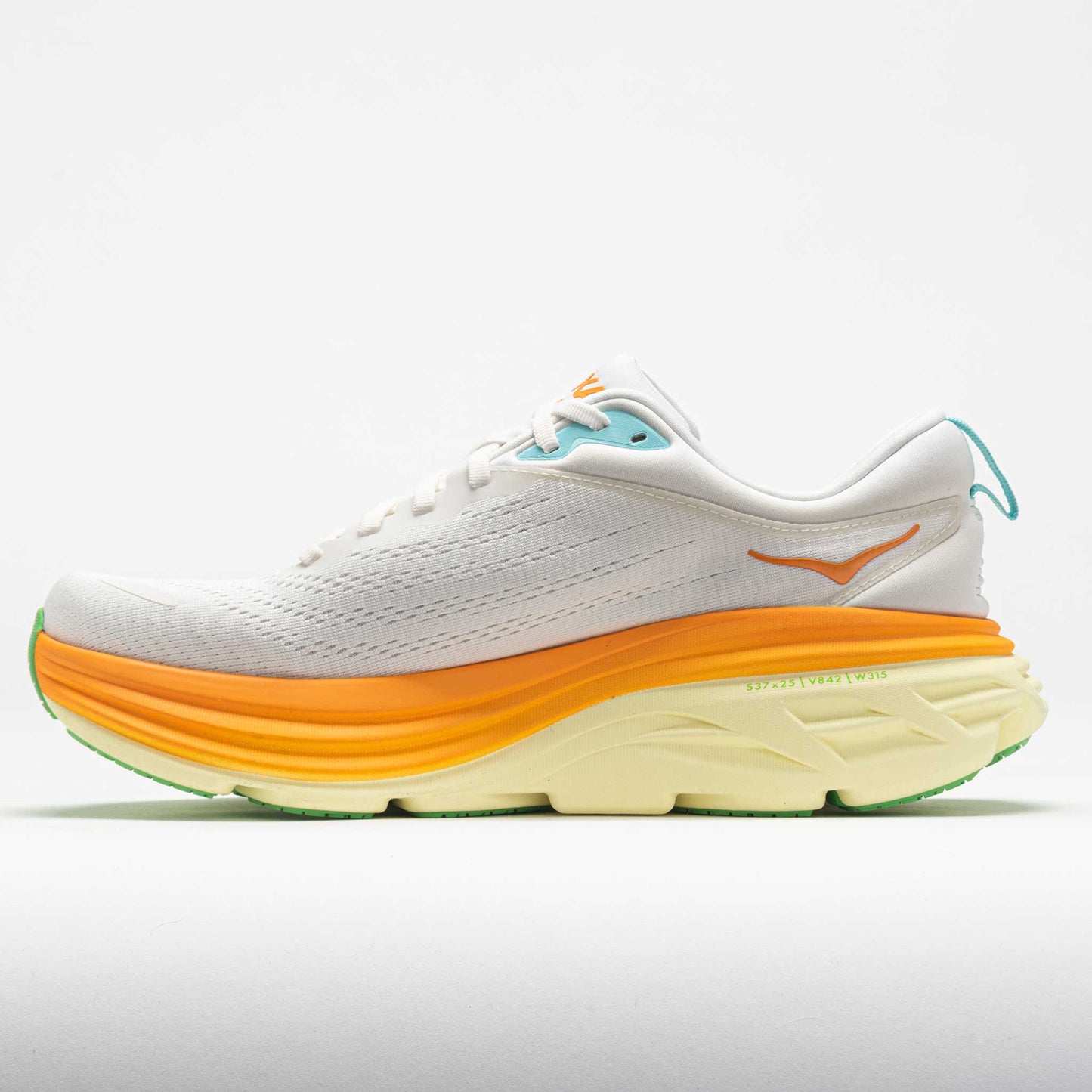 HOKA Bondi 8 Men's  Blanc de Blanc/Solar Flare